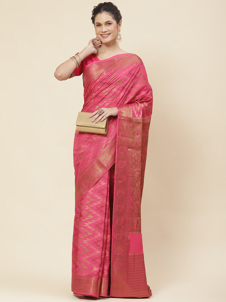 Leheriya Pattern Woven Handloom Saree
