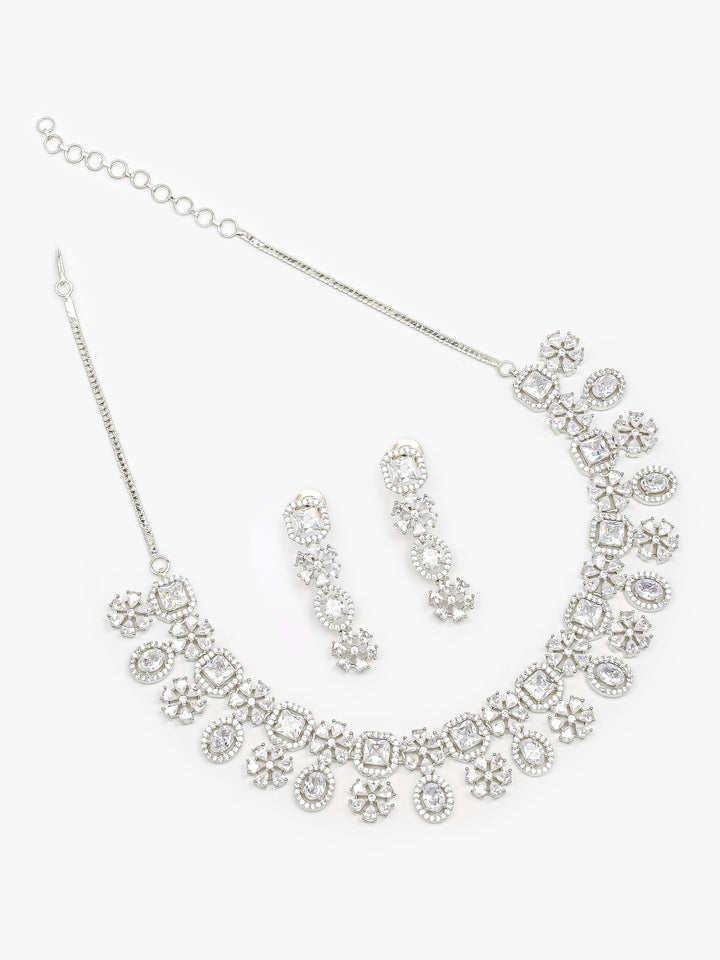 AD Stone Necklace With Earrings