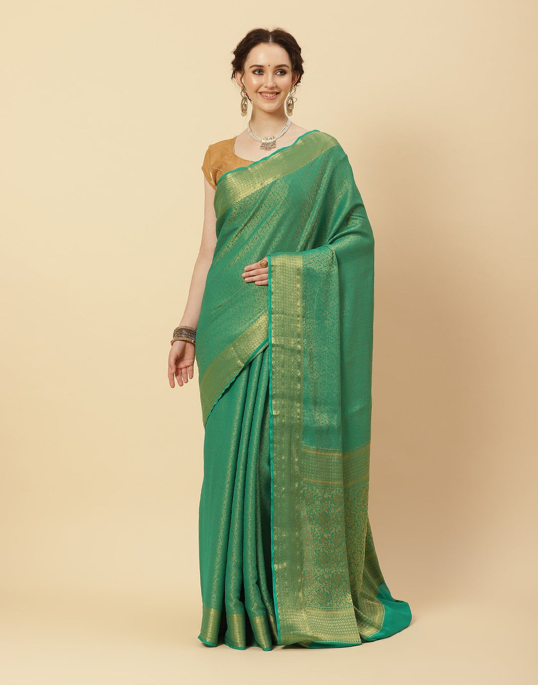Light Brocade Art Georgette Saree
