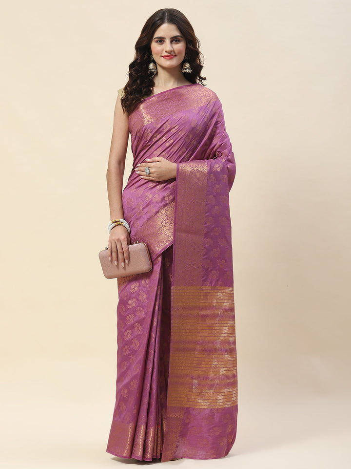 Zari Border Booti Woven Handloom Saree