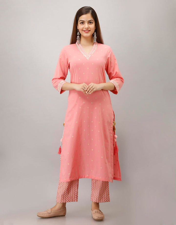 Printed Cotton Kurti With Pant