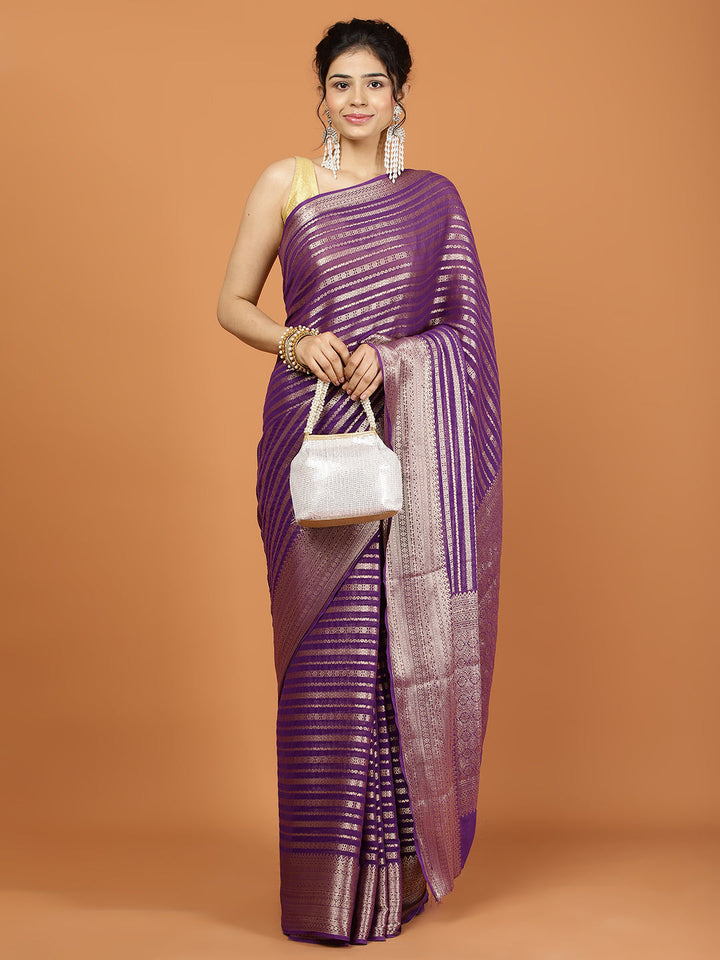Zari Border Woven Georgette Saree