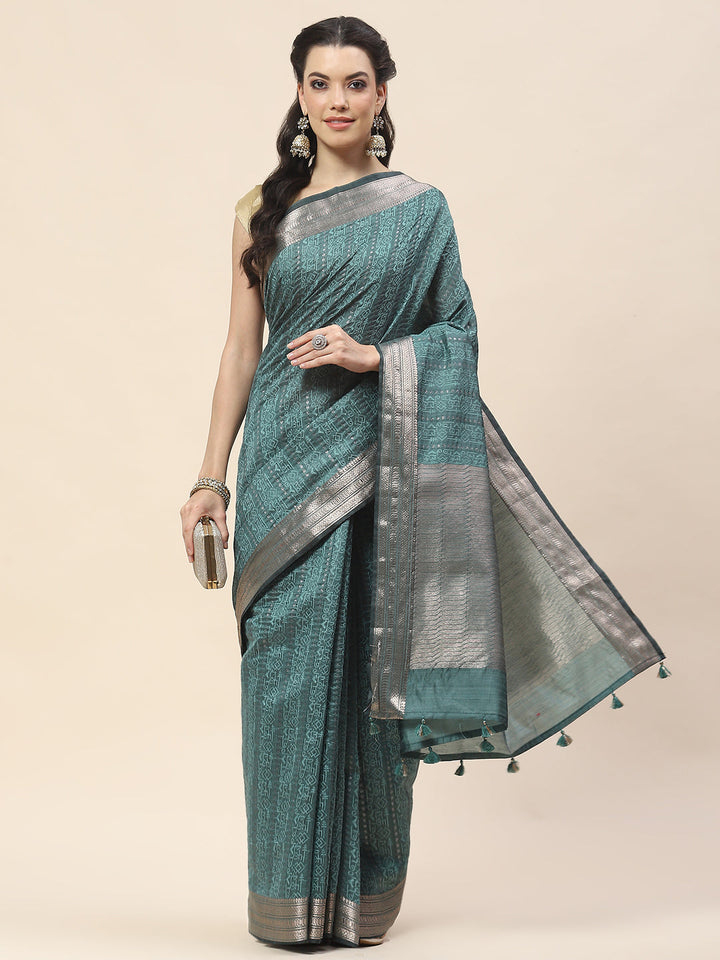 Zari Border Woven Art Tussar Saree