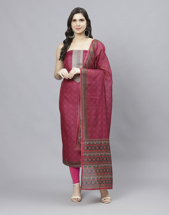 Printed Chanderi Suit Piece