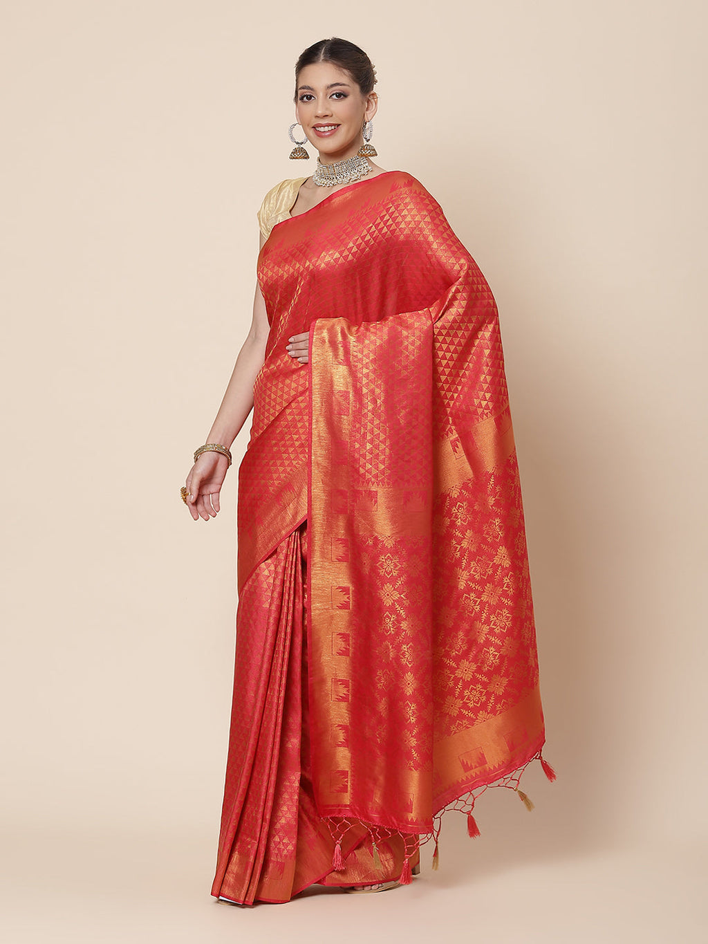 Zari Border Art Handloom Woven Saree