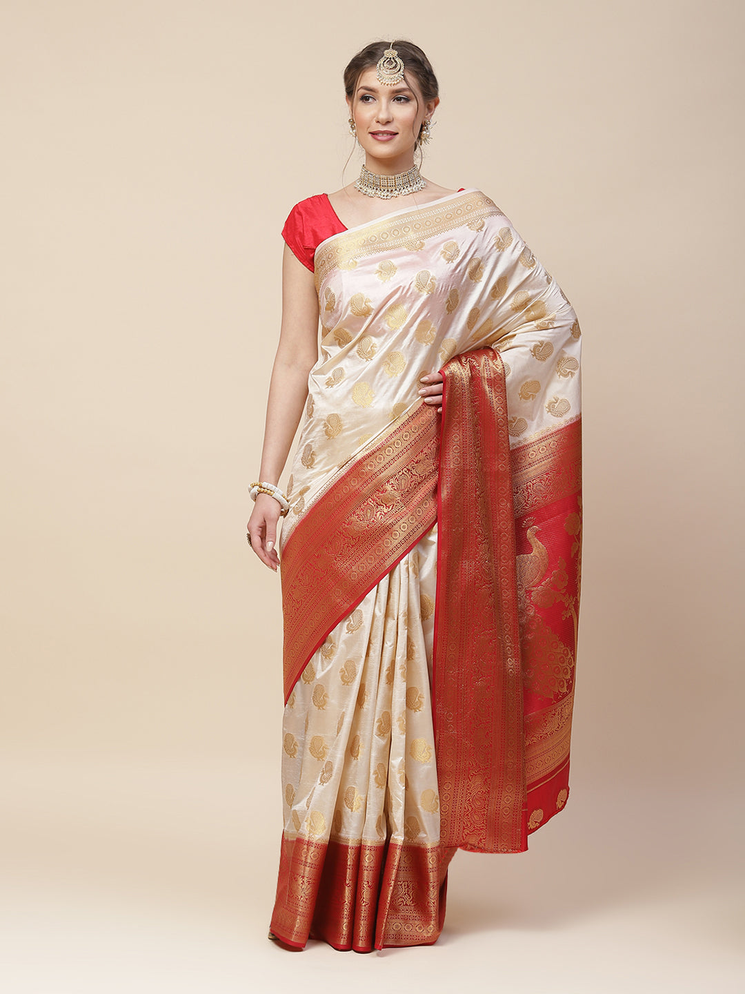 Zari Border Woven Art Handloom Saree