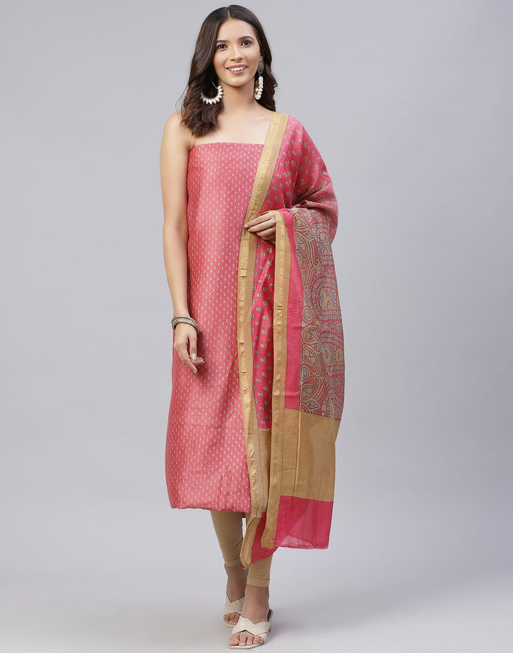 Fine Chanderi Printed Suit Piece