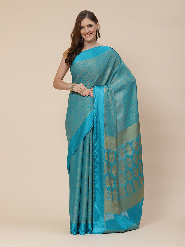 Light Brocade Georgette Plain Saree