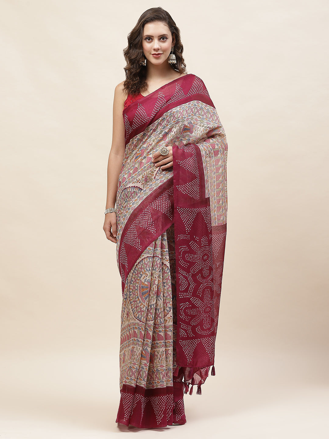 Madhubani Printed Cotton Saree