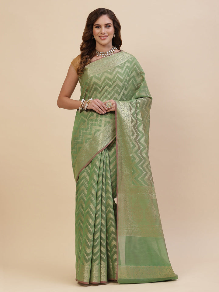 Zari Jaal Cotton Woven Saree