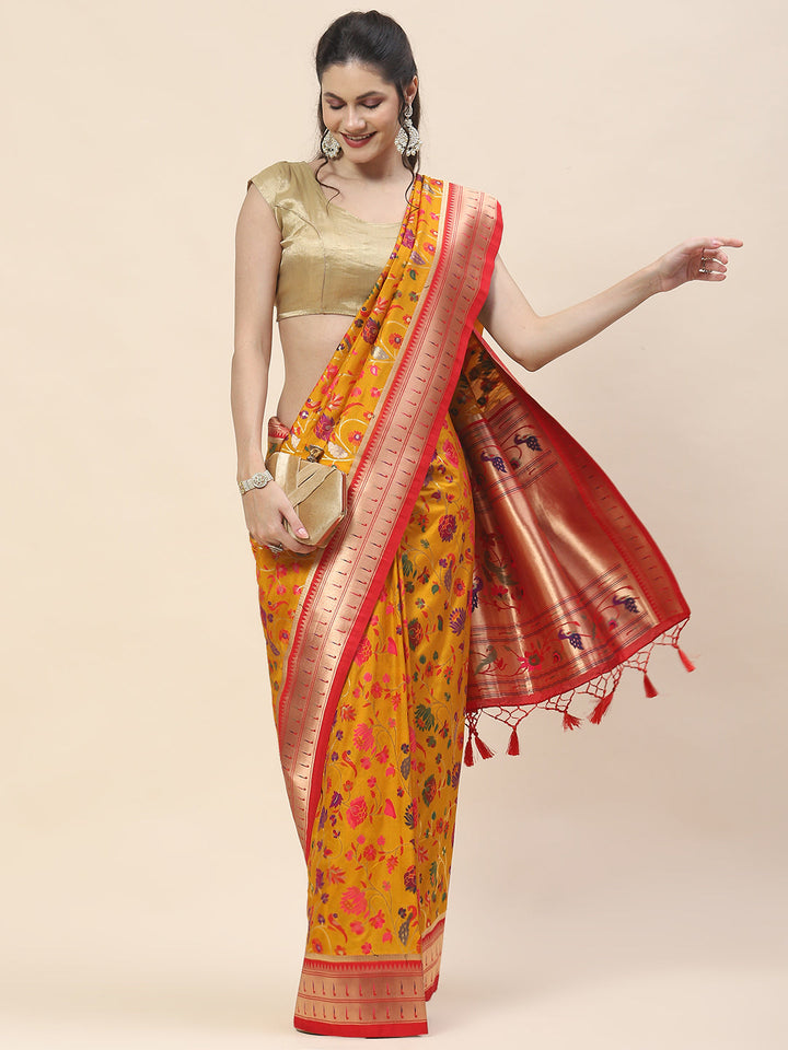 Zari Jaal Woven Handloom Saree