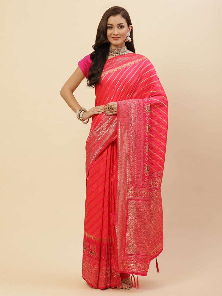 Stone Work Banarasi Woven Saree