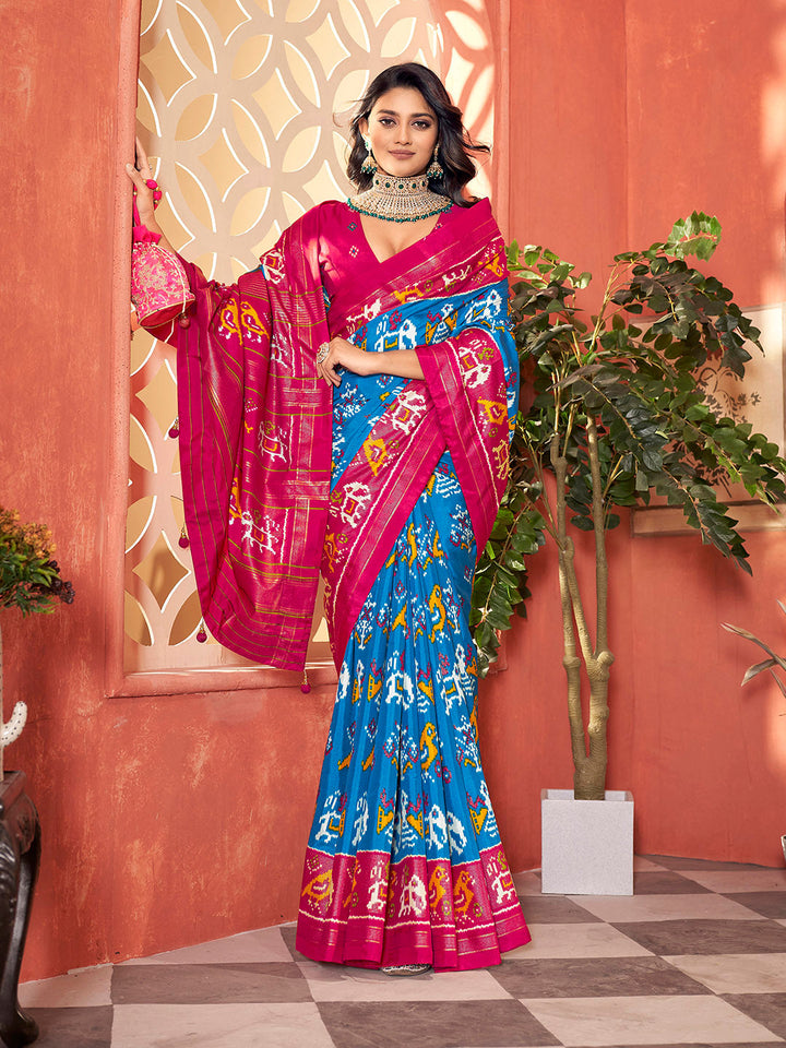 Printed Tussar Saree