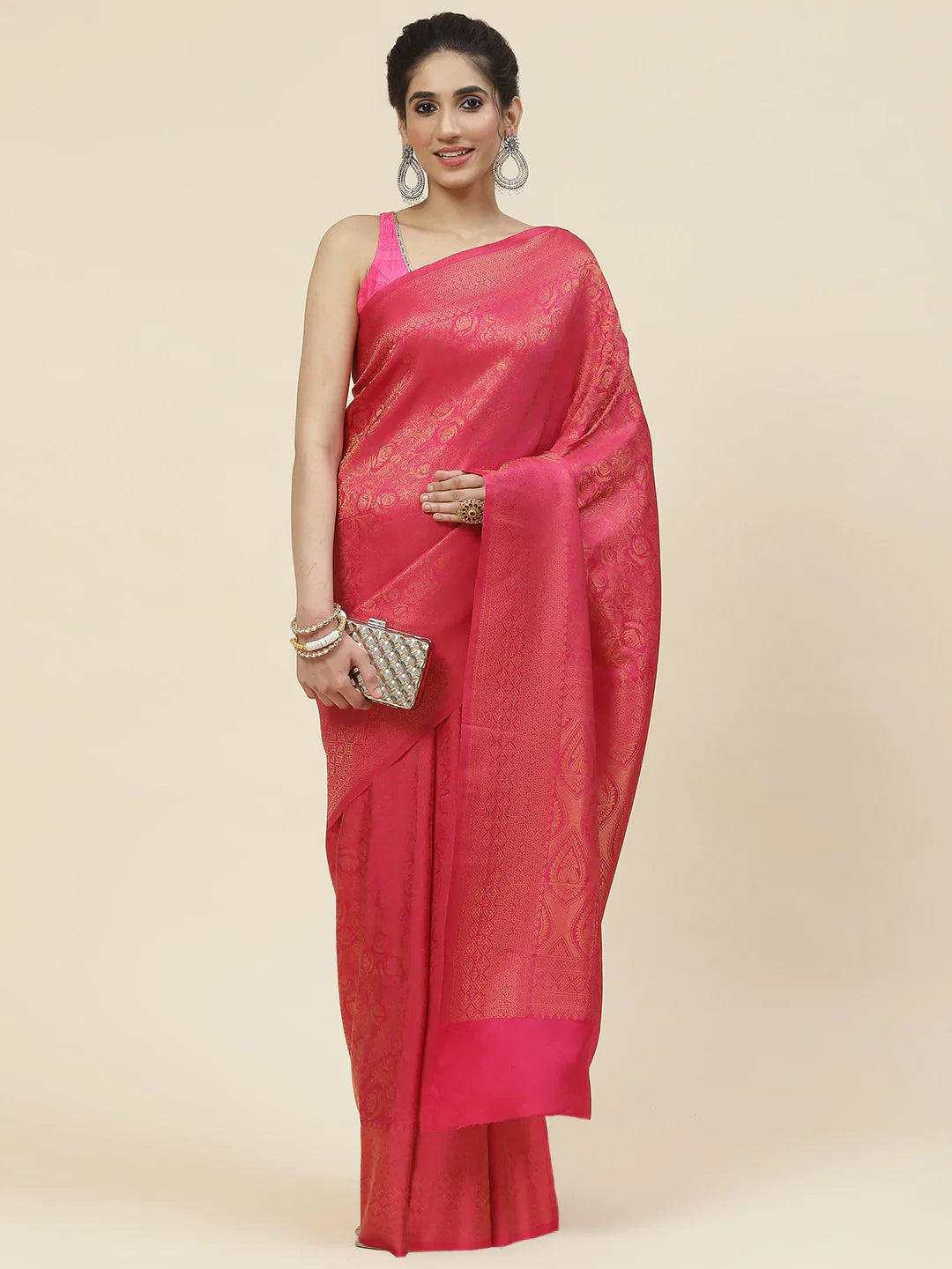 Zari Jaal Handloom Woven Saree