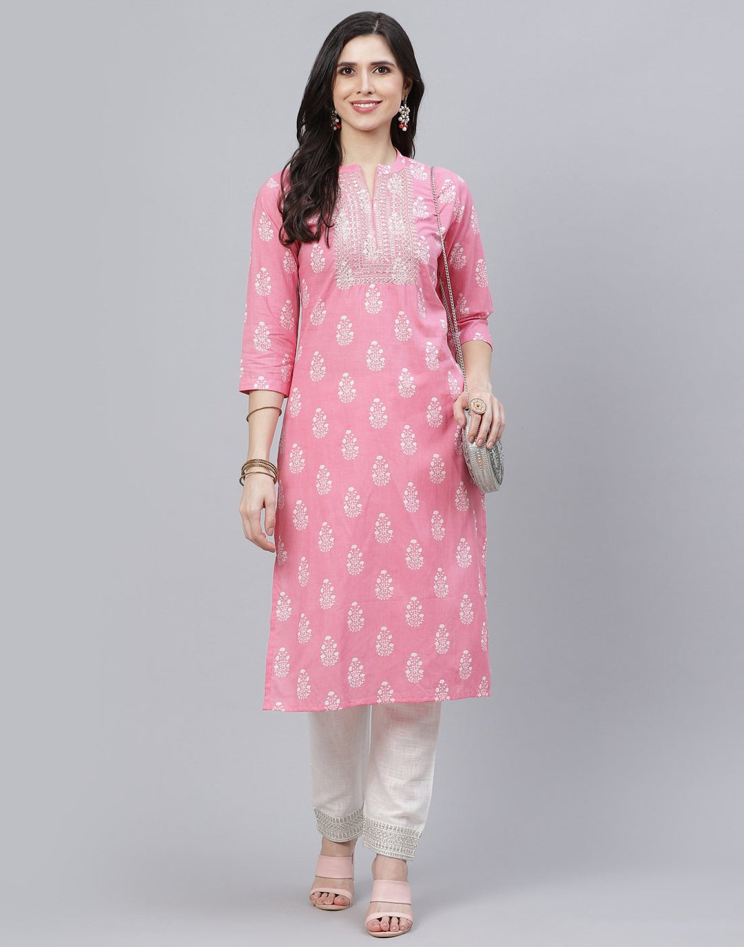 Printed Cotton Kurti Pant Set