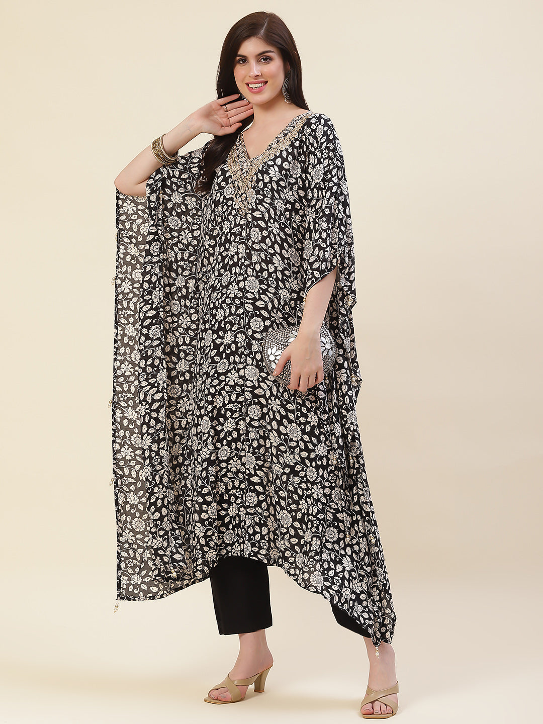 Printed Muslin Cotton Kurta With Pants