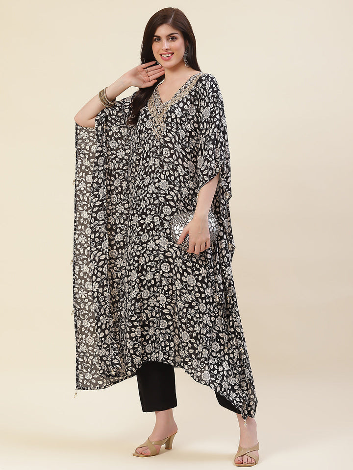 Printed Muslin Cotton Kurta With Pants