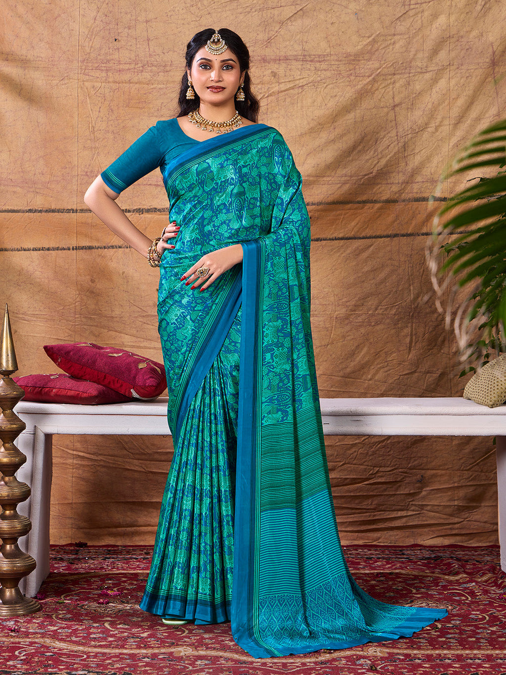Printed Crepe Saree