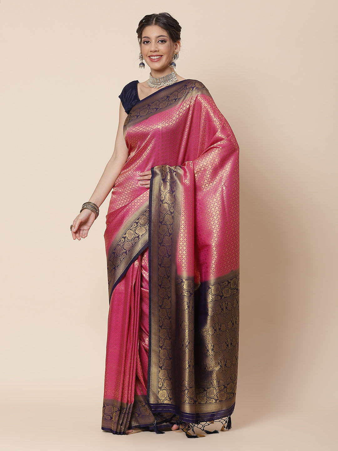 Brocade Zari Jaal Art Handloom Woven Saree