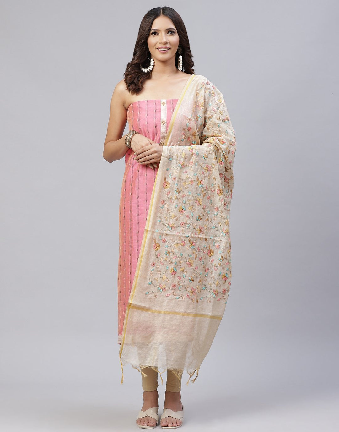 Embroidered Chanderi Suit Piece
