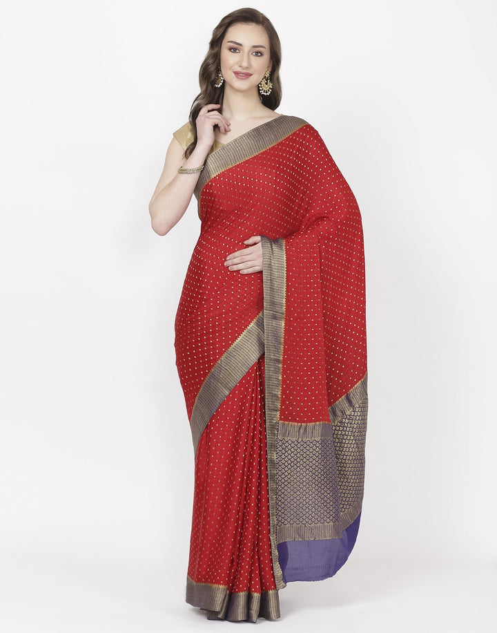 MBZ Meena Bazaar-Beige Crepe Jacquard Saree