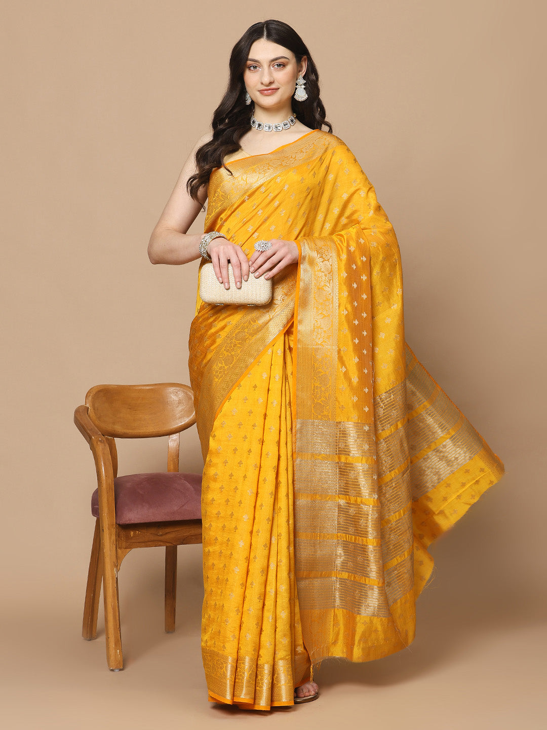 Zari Border Art Silk Woven Saree