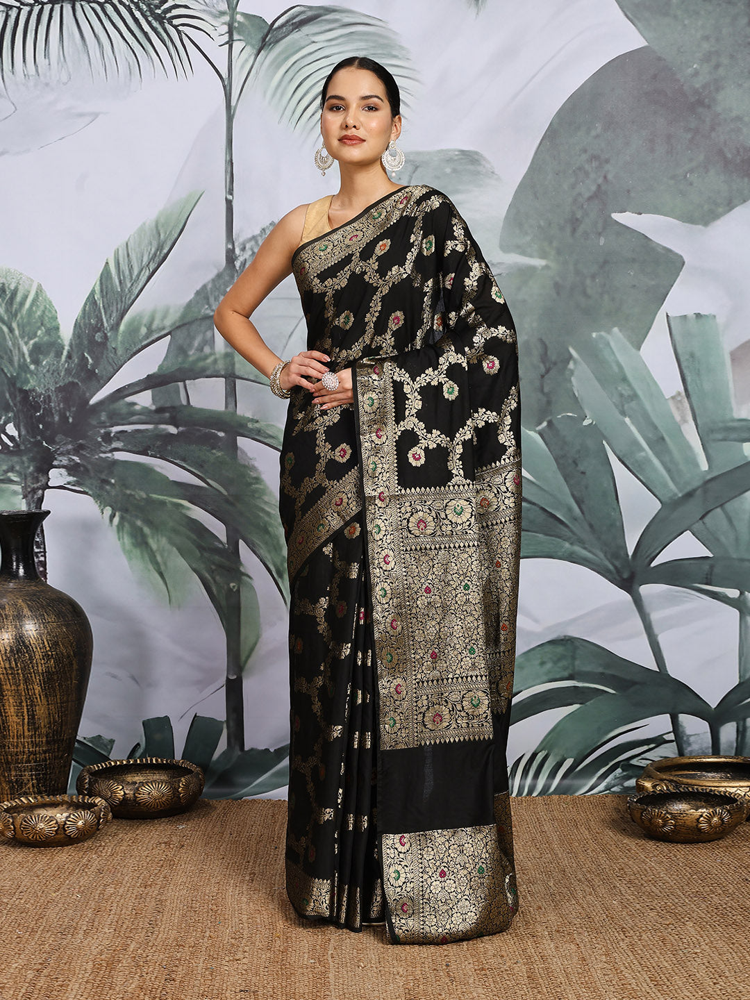 Zari Woven Cotton Blend  Saree