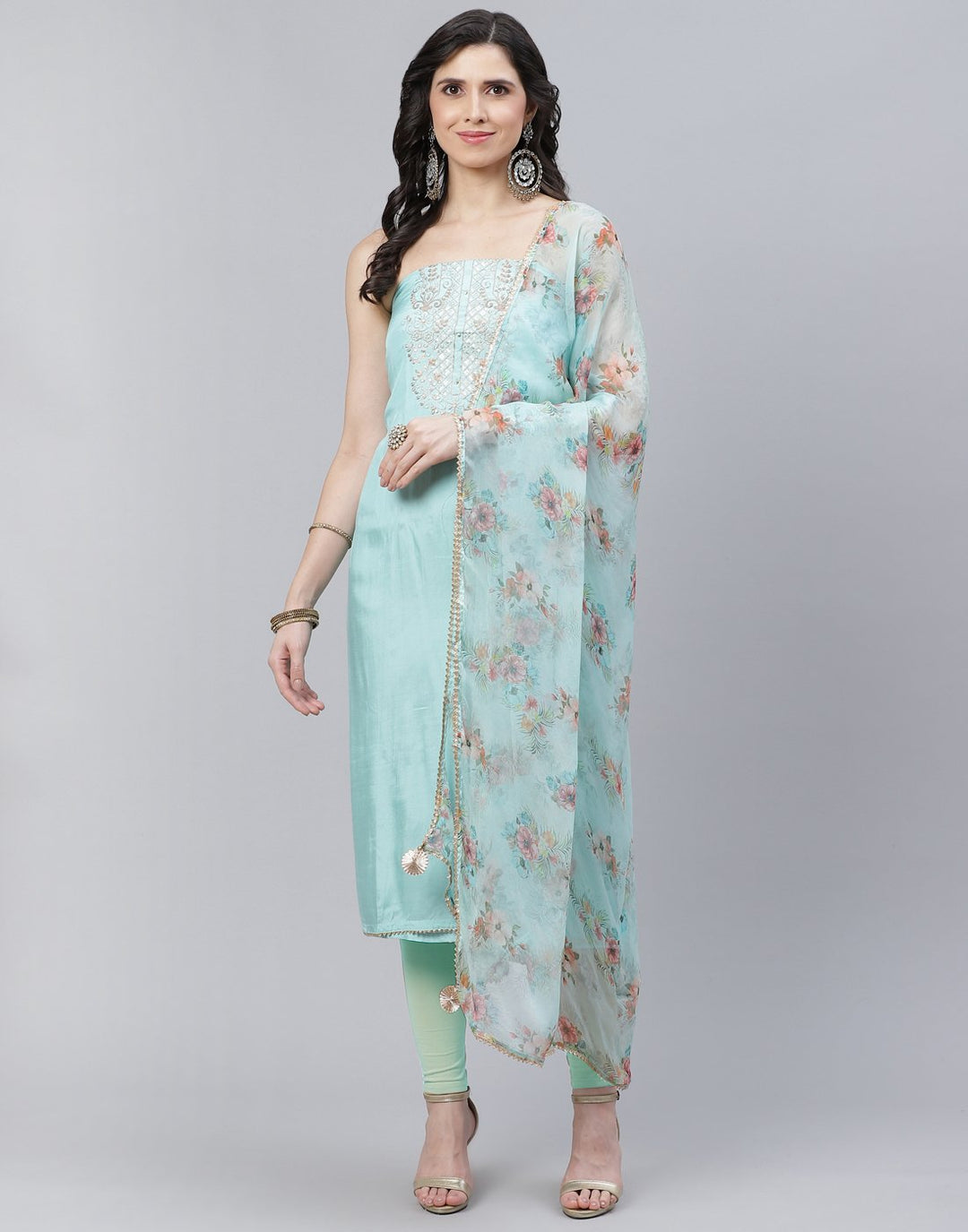 Chanderi Embroidered Suit piece