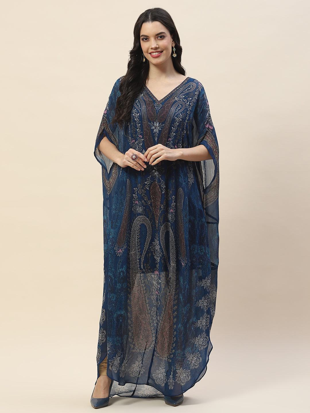 Digital Print Georgette Kaftan Kurta