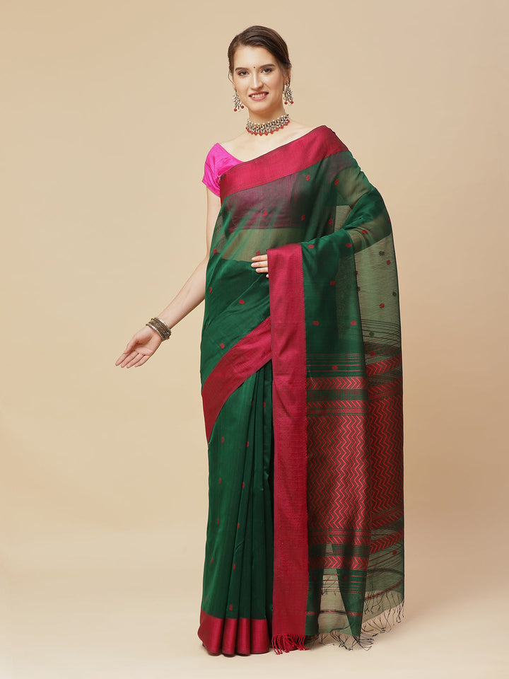 Resham Border Cotton Woven Saree