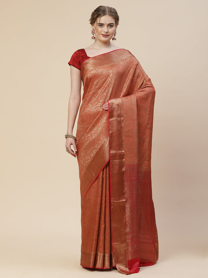 Antique Jaal Crepe Plain Saree