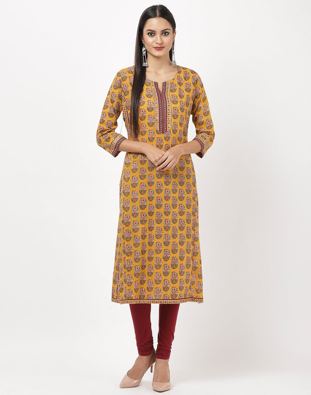 Mustard Cotton Kurti