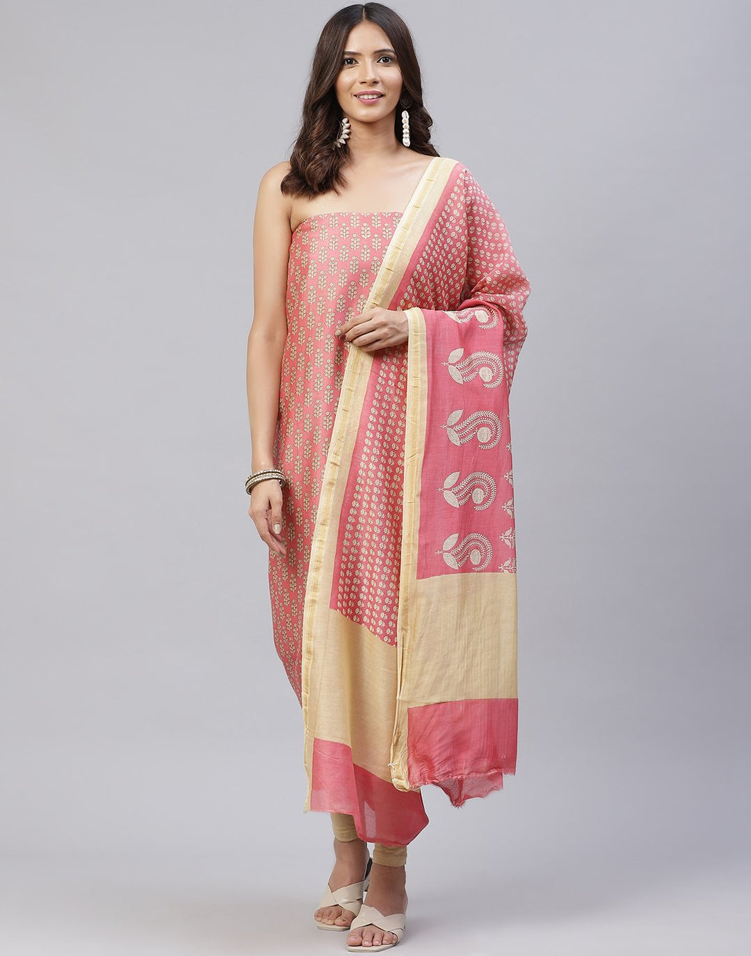 Fine Chanderi Printed Suit Piece