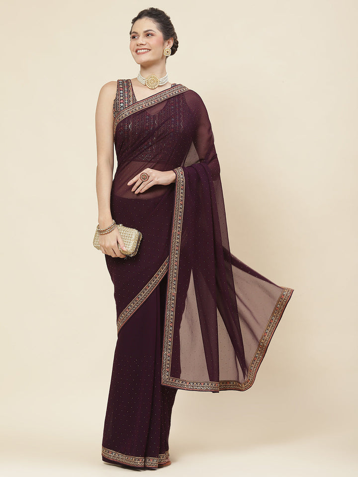 Embroidered Georgette Saree