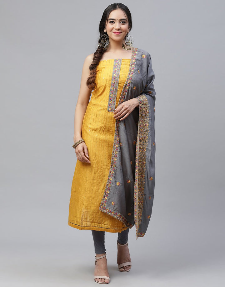 Chanderi Embroidered Suit Piece