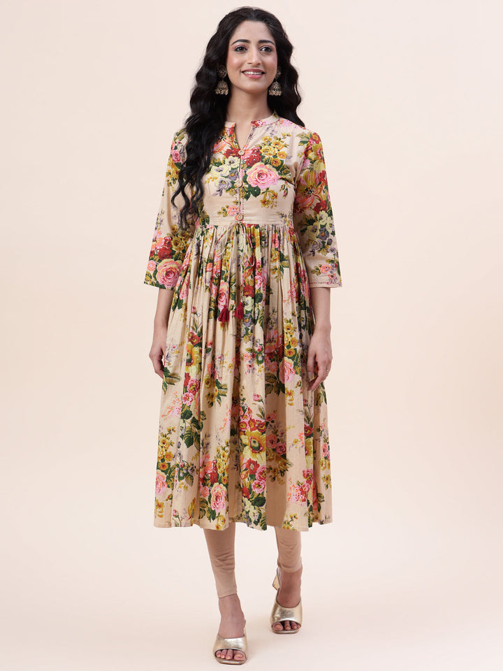 Floral Printed Cotton Kurta