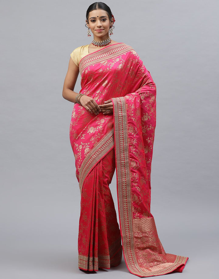 Banarasi Woven Silk Embroidery Saree