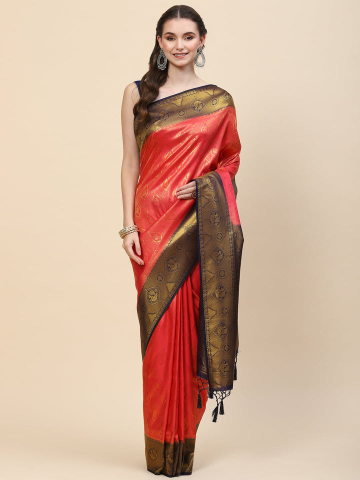 Brocade Zari Jaal Handloom Woven Saree