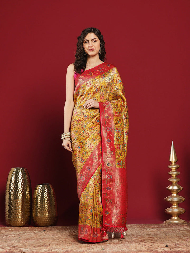 Woven Design Satin Saree