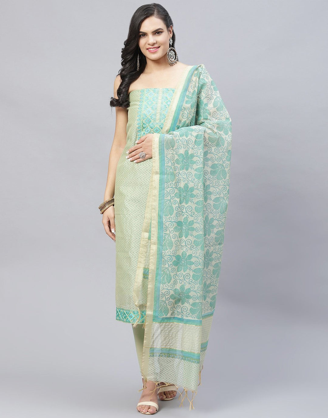 Chanderi Printed Suit piece