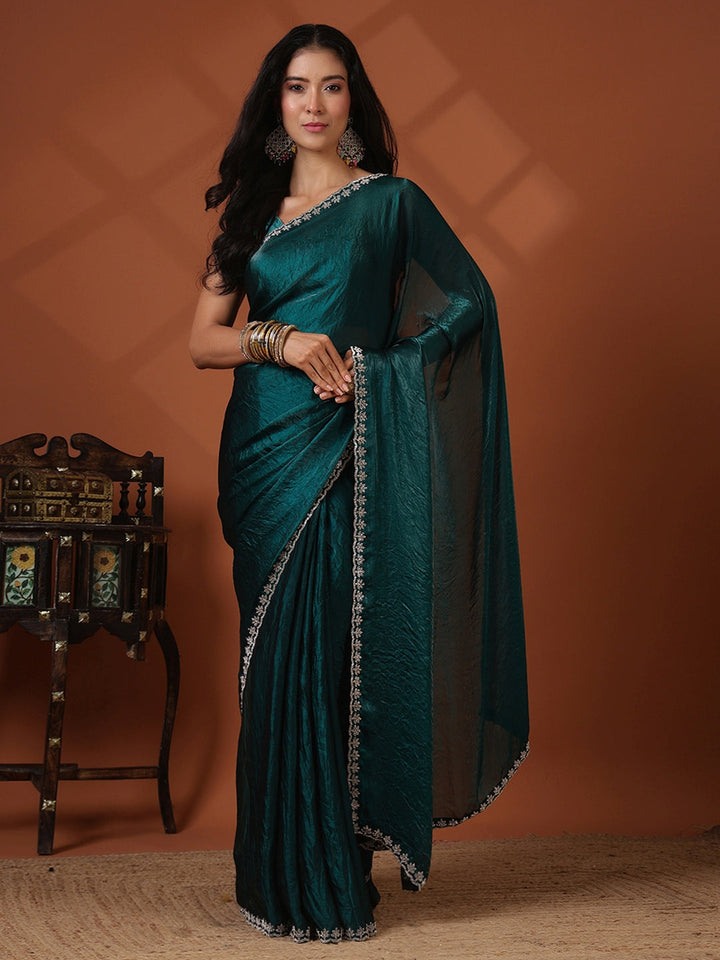Embroidered Organza Saree