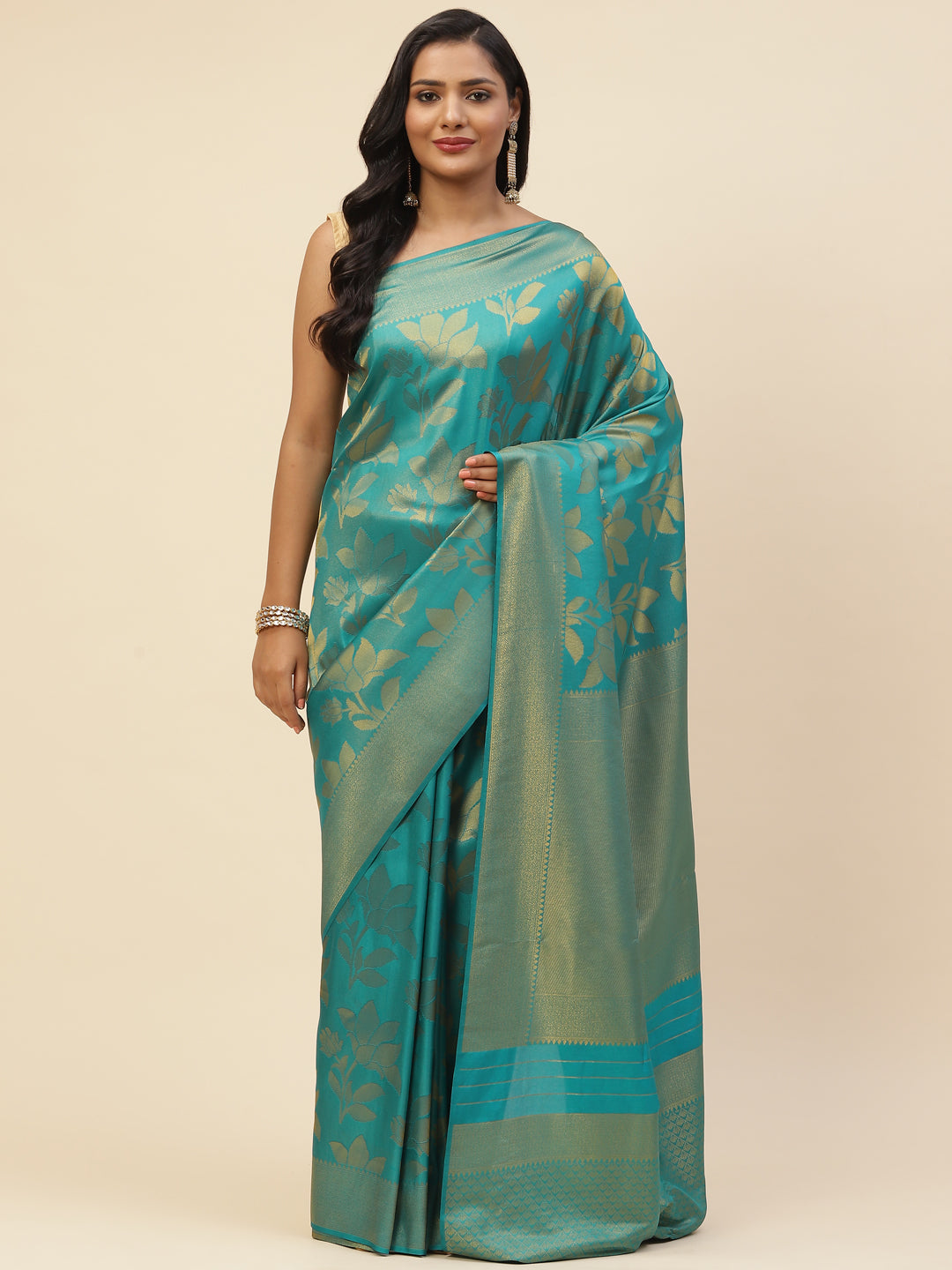 Brocade Zari Jaal Handloom Woven Saree