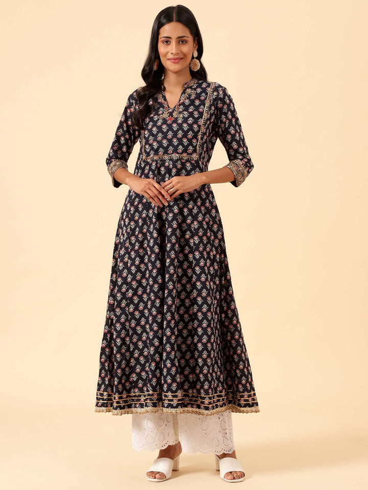 Floral Printed Cotton Kurta