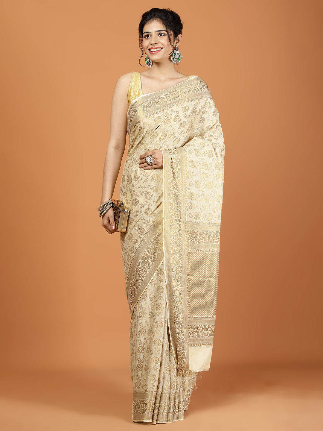 Zari Border Woven Chiffon Saree