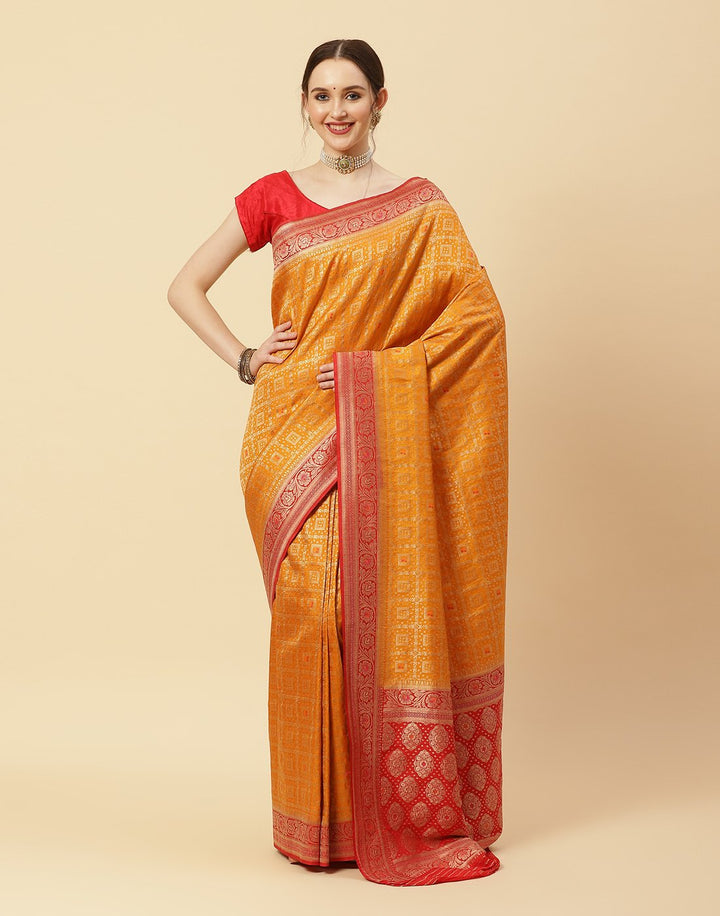 Woven Zari Jaal Art Handloom Saree