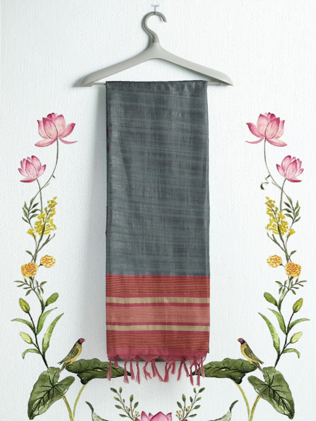 Printed Tussar Saree