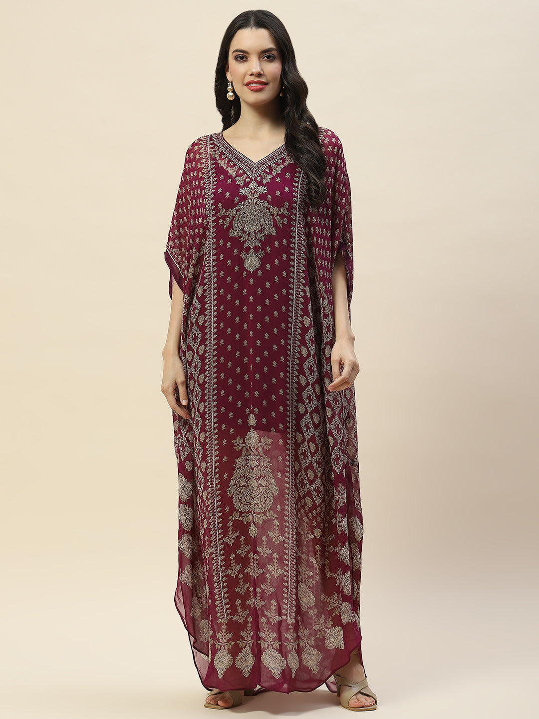 Digital Print Georgette Kaftan Kurta