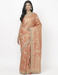 Peach Banarasi Tissue Saree