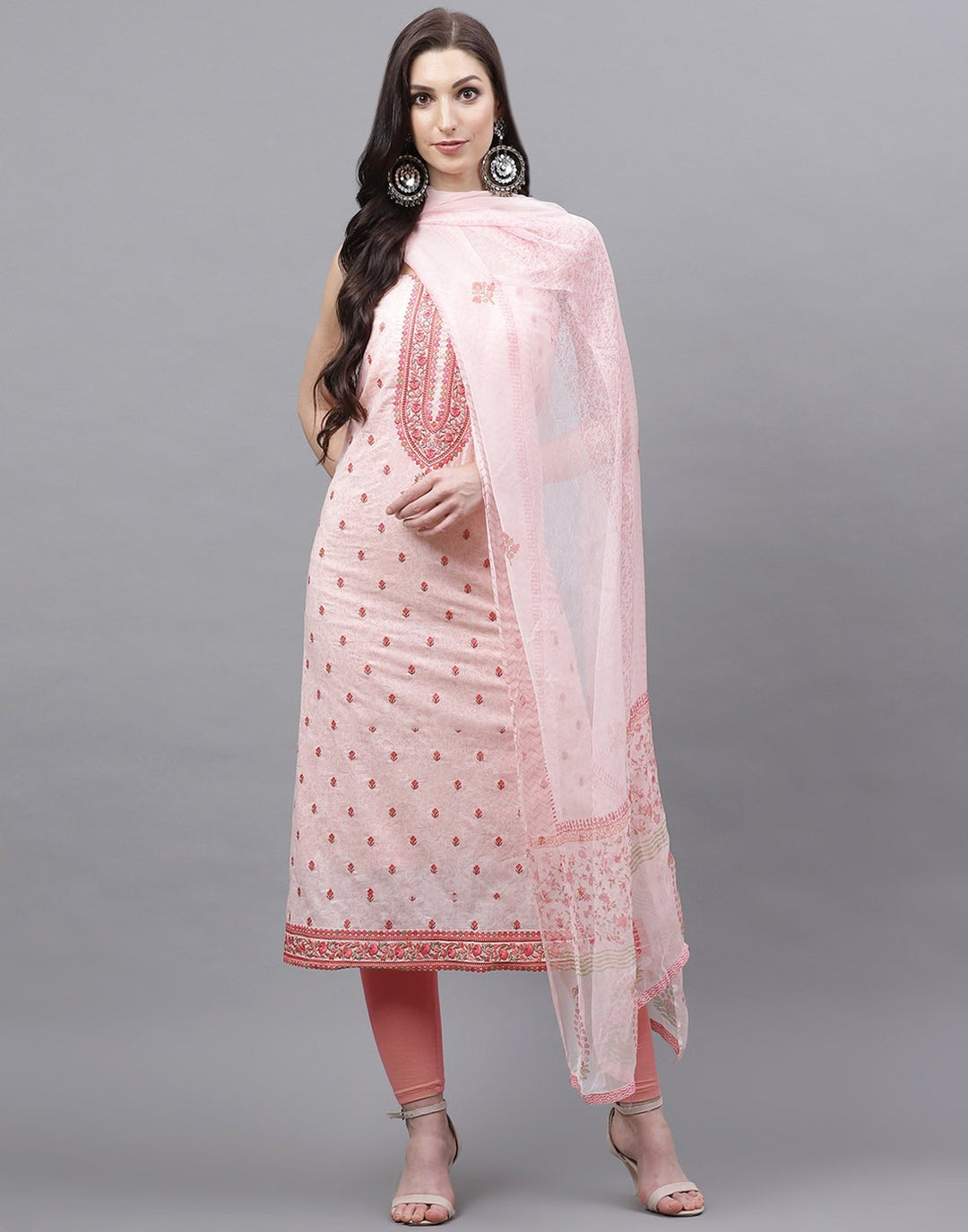 Cotton Printed Embroidered Suit piece