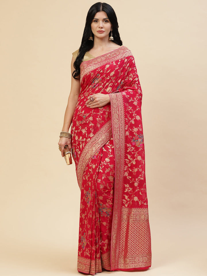Floral Meenakari Georgette Saree